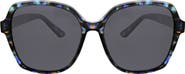 Oscar de la Renta Angled Modern 58mm Square Polarized Sunglasses
