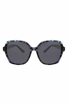 Oscar de la Renta Angled Modern 58mm Square Polarized Sunglasses