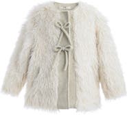 Tulleen Faux Fur & Wool Bow Coat