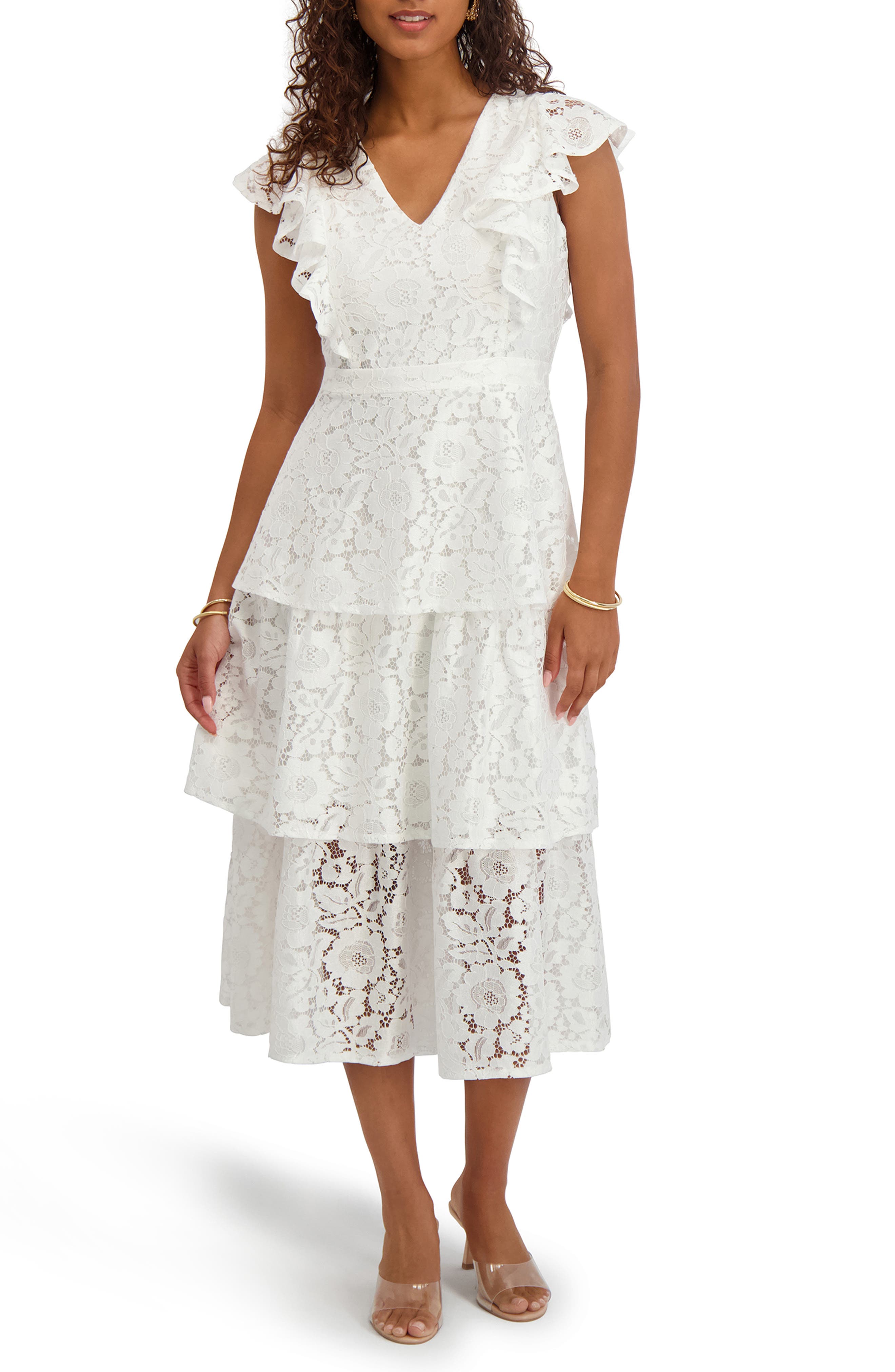 Kensie Floral Lace Midi Dress