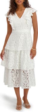 Kensie Floral Lace Midi Dress