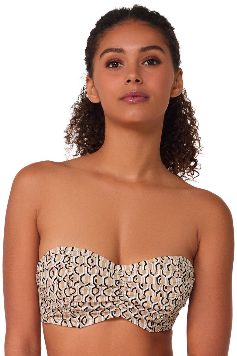 Loretta Bandeau Bikini Swimsuit Top - F Cup, Alternate, color, Sand Drift