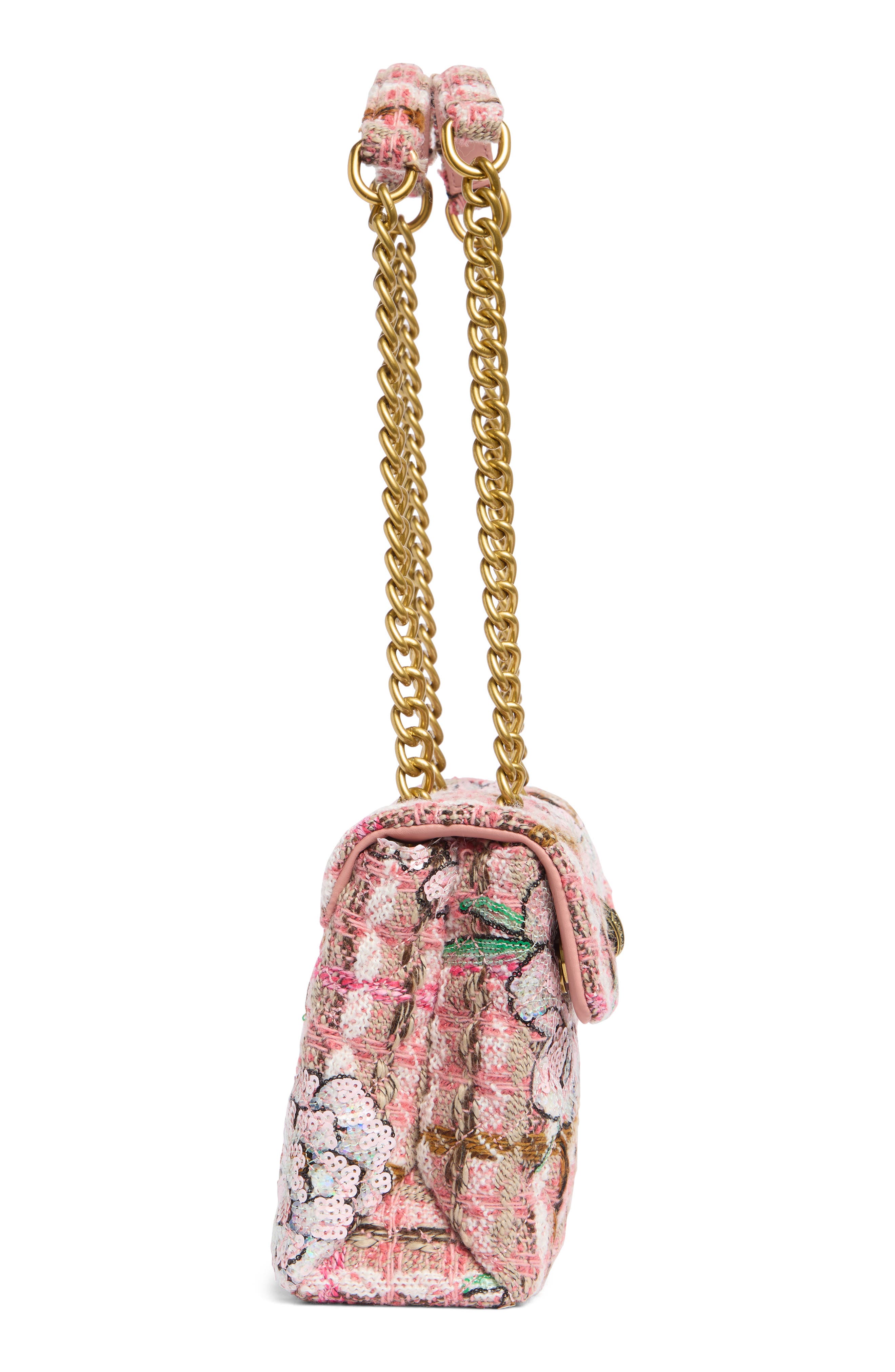 Kensington Tweed Shoulder Bag, Alternate, color, LIGHT PINK MULTI