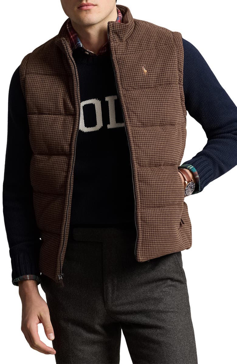 Polo Ralph Lauren Dogtooth Double Knit Quilted Vest, Main, color, 