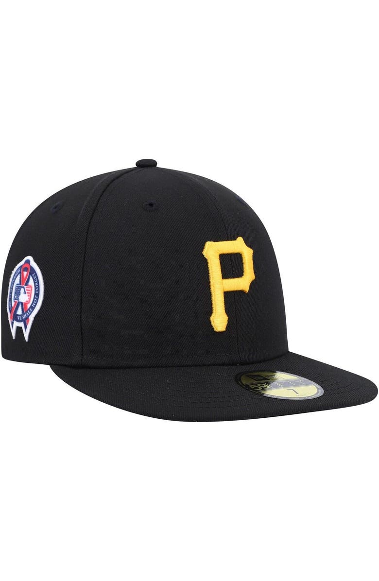 New Era Men's New Era Black Pittsburgh Pirates 9/11 Memorial Side Patch 59FIFTY Fitted Hat, Alternate, color,