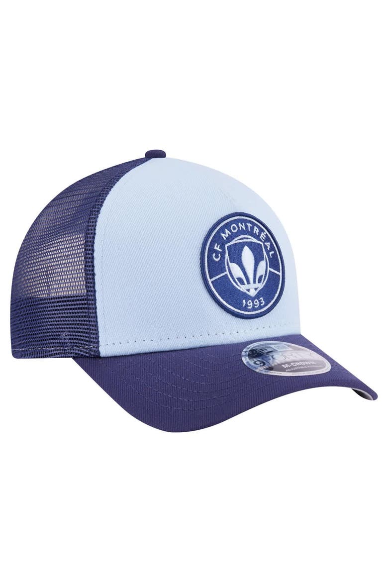 Men's New Era Light Blue CF Montreal Color Pack 9FORTY M-Crown A-Frame Adjustable Trucker Hat, Alternate, color, Light Blue