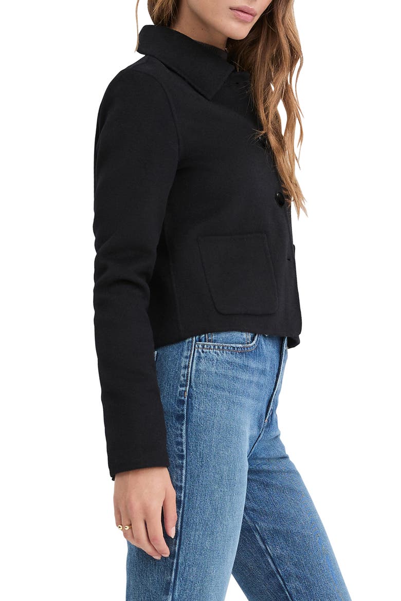 The Annabel Crop Wool Blend Jacket, Alternate, color, BLACK