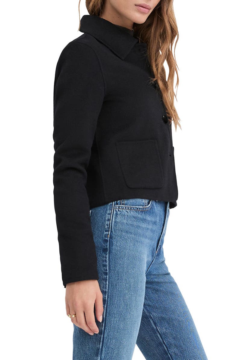 Favorite Daughter The Annabel Crop Wool Blend Jacket, Alternate, color, Black