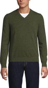Lands' End Fine Gauge Cashmere V-neck Sweater