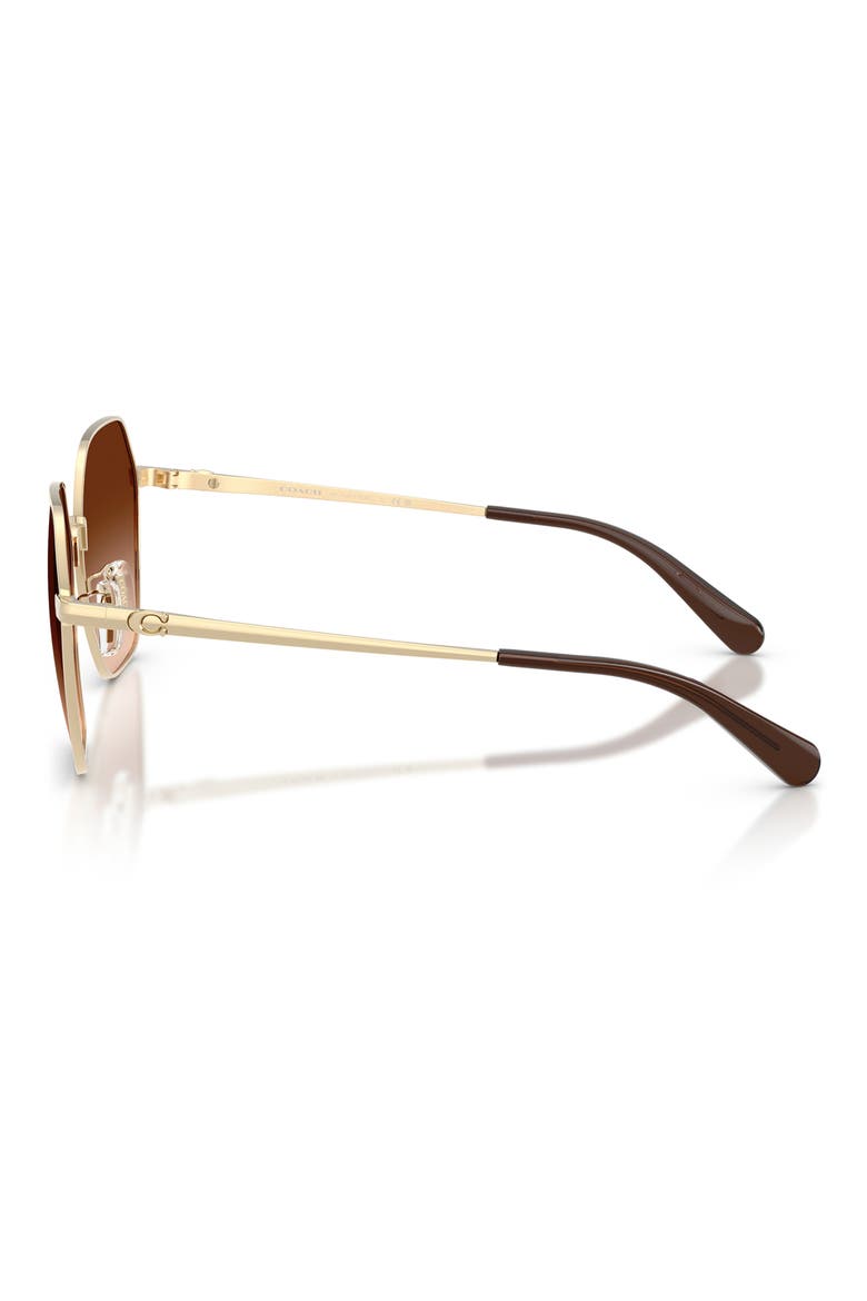 58mm Irregular Sunglasses, Alternate, color, SHINY LIGHT GOLD / BROWN