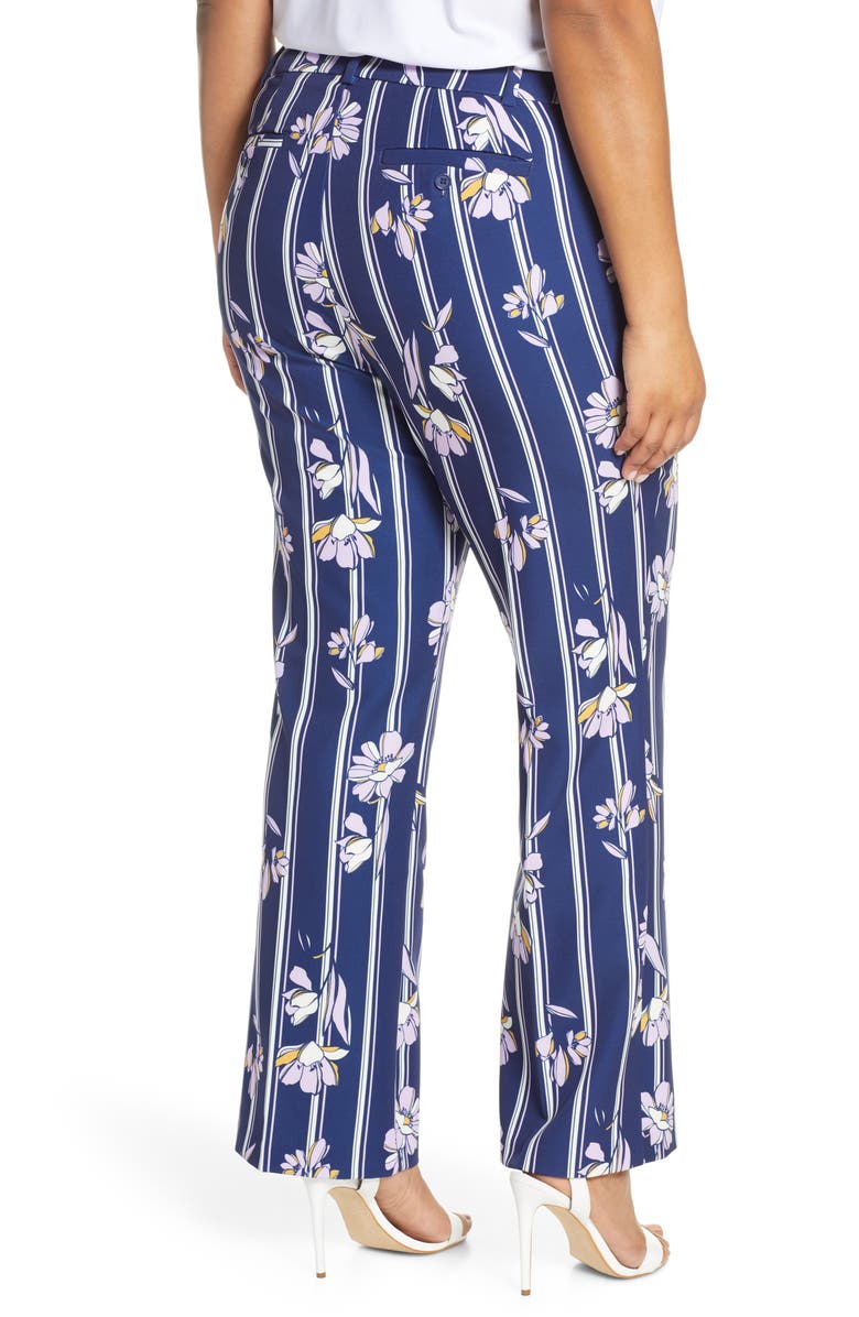 ELOQUII Floral Wide Leg Trousers, Alternate, color,