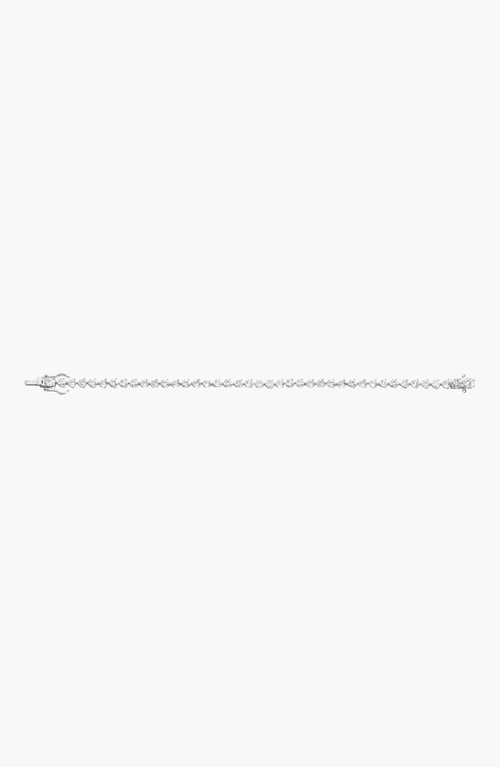 Aurate New York Lab Grown White Sapphire Three Prong Tennis Bracelet In Metallic