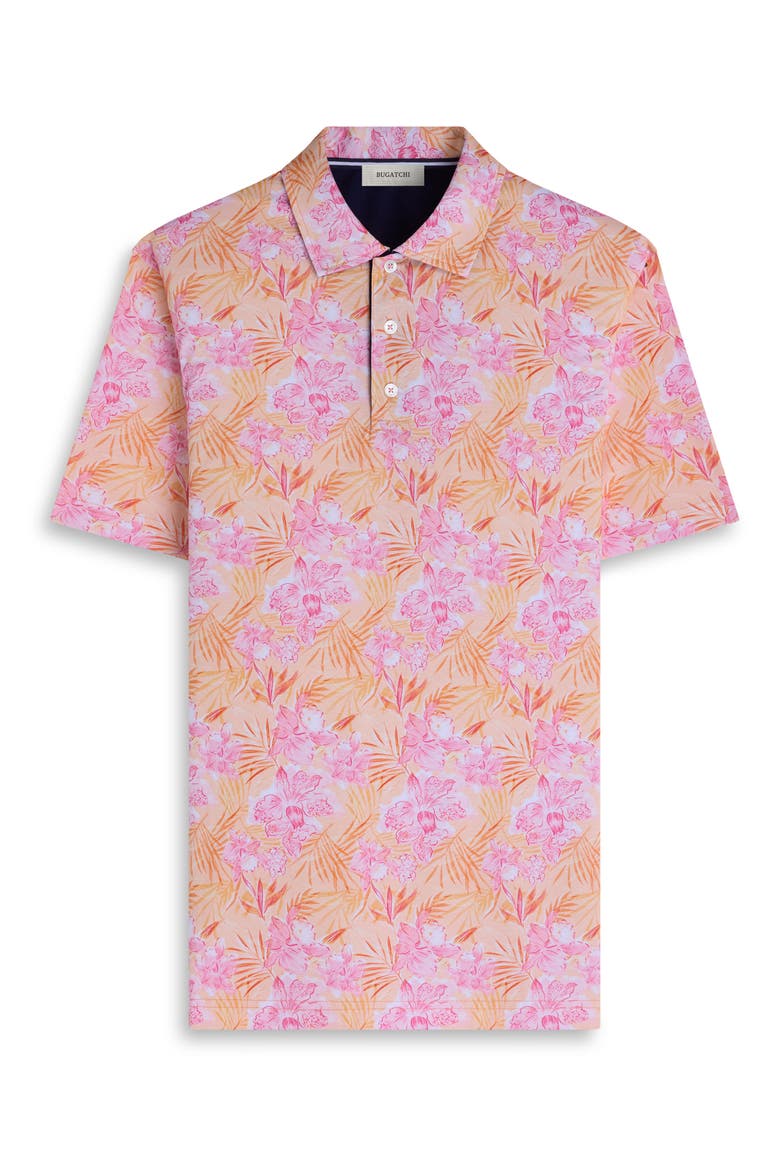Hendrix Floral Pima Cotton Polo, Alternate, color, PEACH