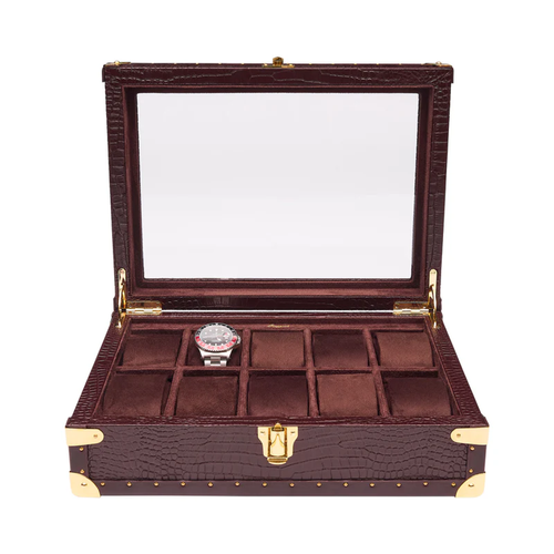Rapport London Brompton Optic Ten Watch Box In Brown