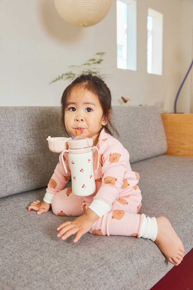 Teddy Bear Long Sleeve Loungewear Set, Alternate, color, Pastel Green