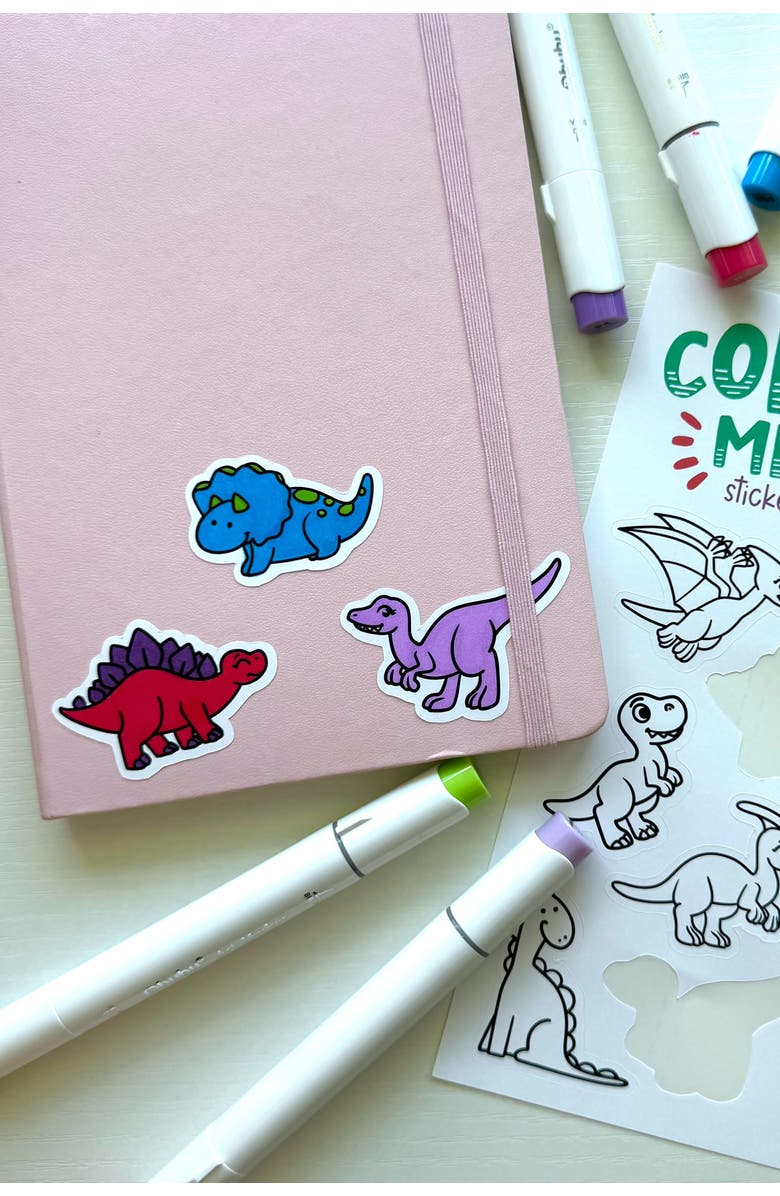 A Brighter Year Color Your Own Creative Activity Bundle, Alternate, color, Dinos + Dragons