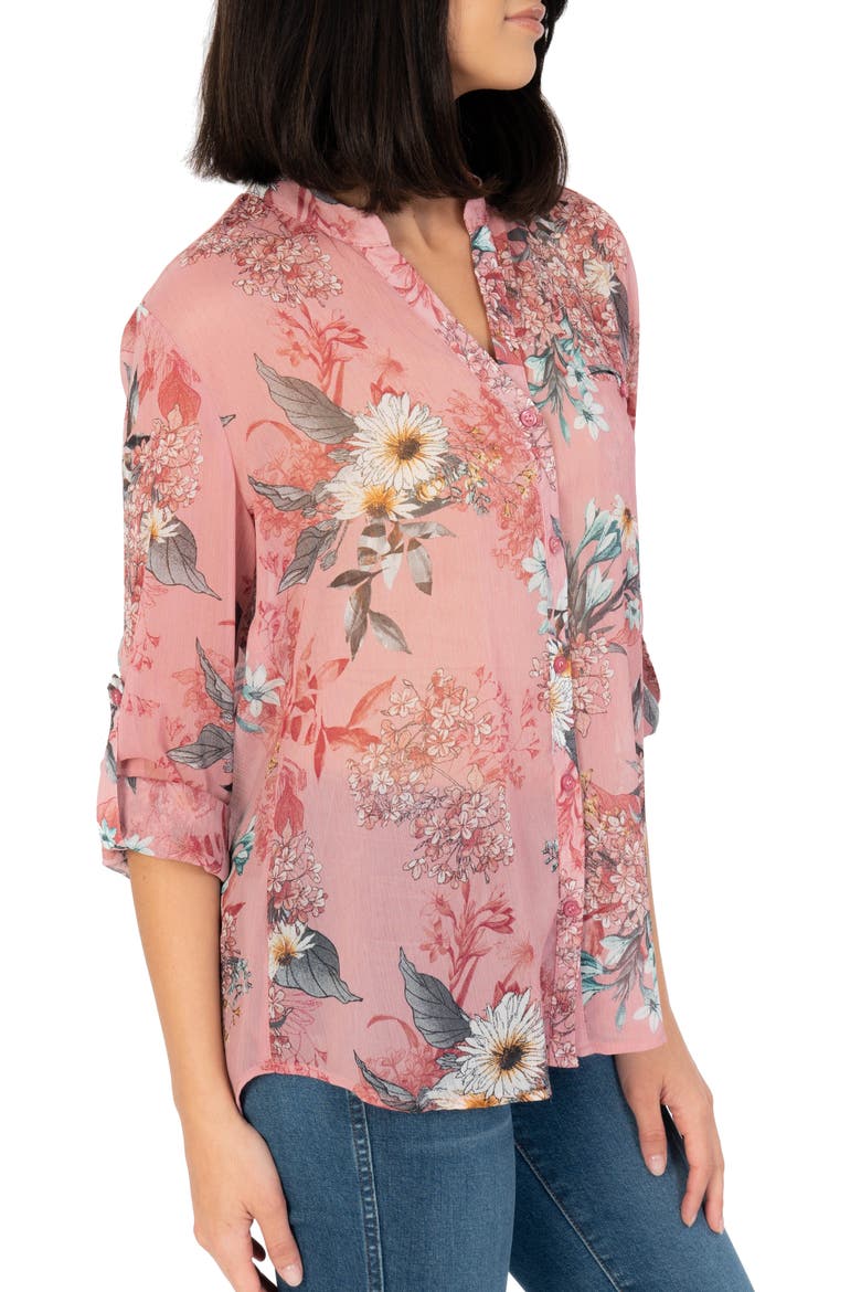 Jasmine Chiffon Button-Up Shirt, Alternate, color, VIENNA DUSTY PINK