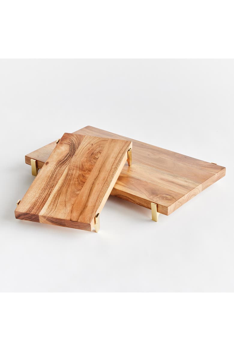 Cherie Stand Serving Boards Set of 2, Alternate, color, Brown