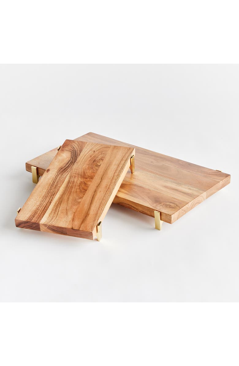 Napa Home & Garden Cherie Stand Serving Boards Set of 2, Alternate, color, Brown