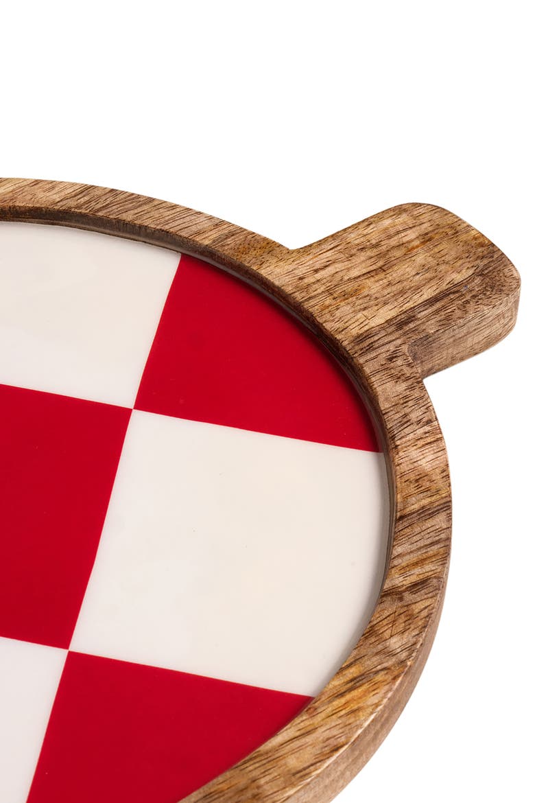 Lakri Mango Wood Serving Board 16" x 9", Alternate, color, Red