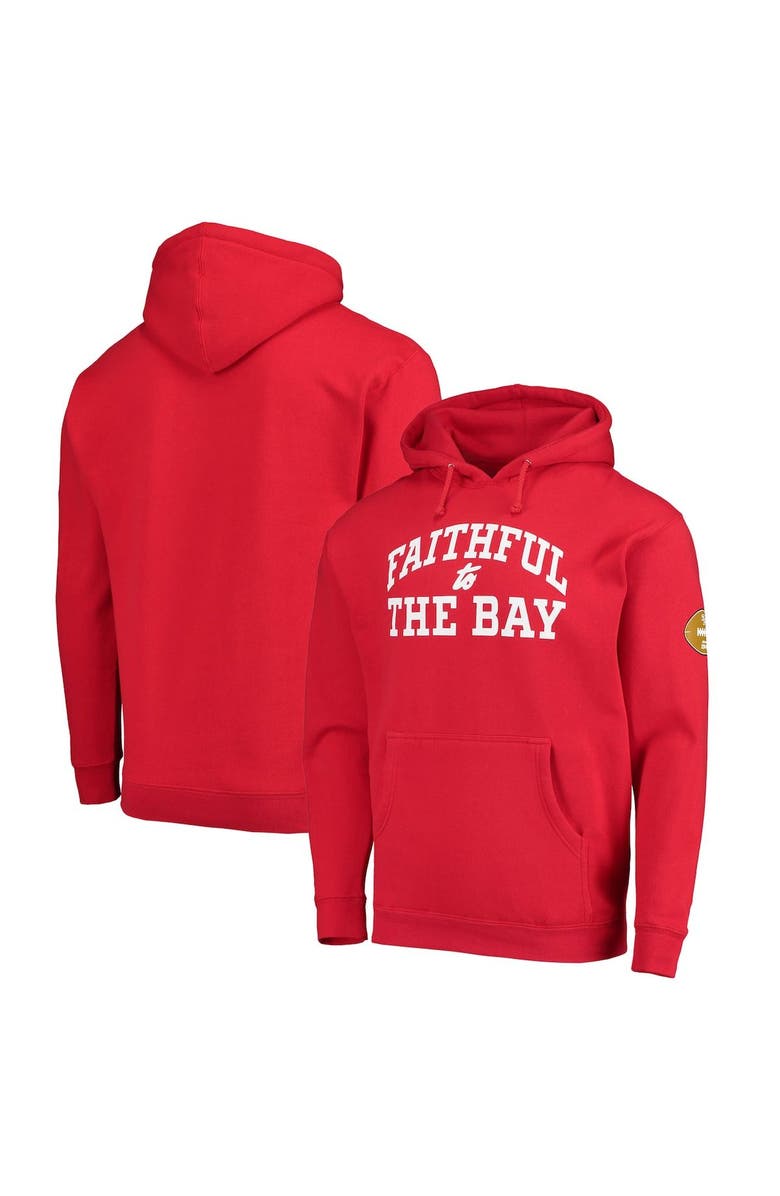 Mitchell & Ness Men's Mitchell & Ness Scarlet San Francisco 49ers Faithful To The Bay Pullover Hoodie, Main, color, 