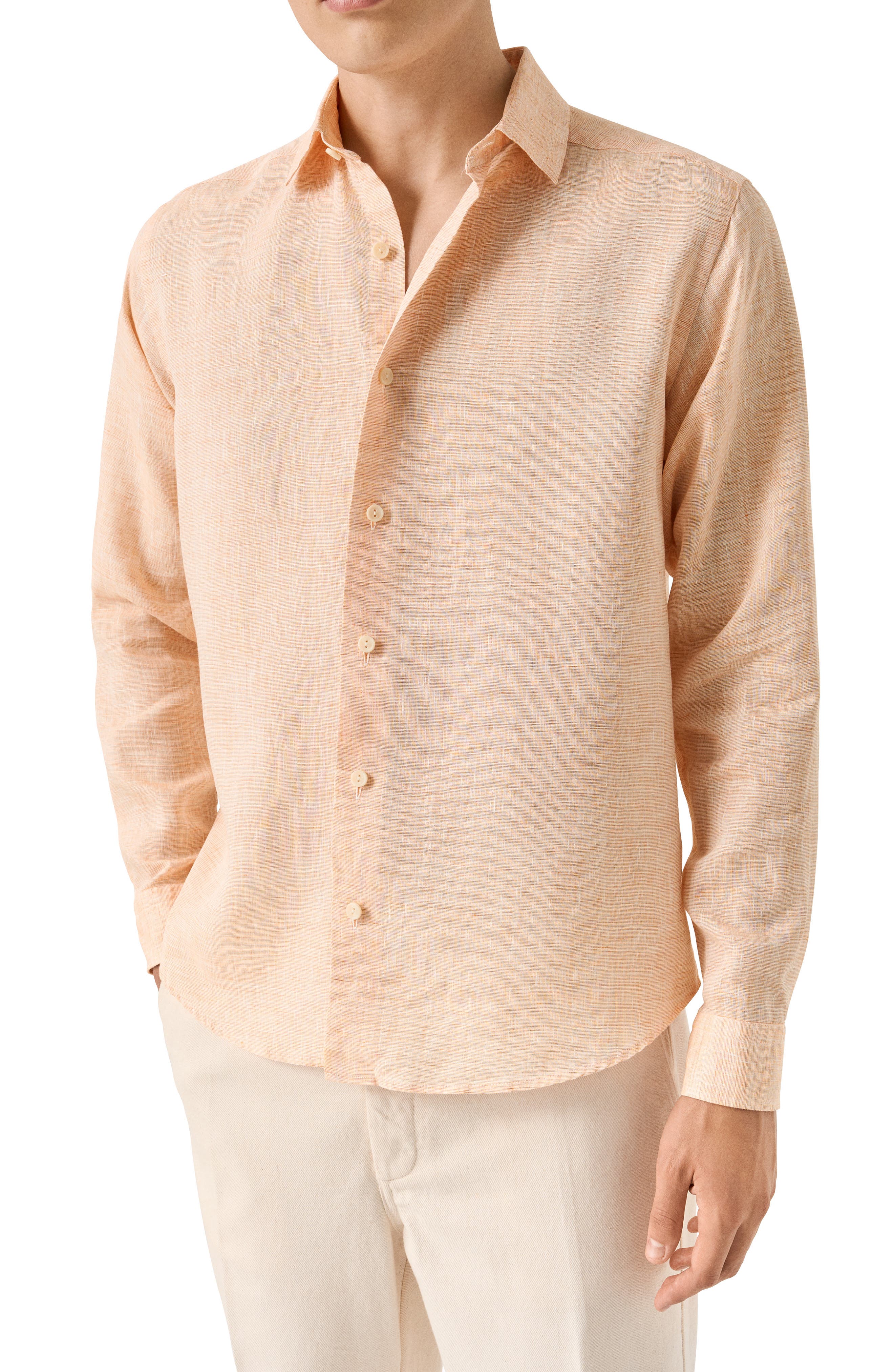 Regular Fit Linen Dress Shirt - image 5
