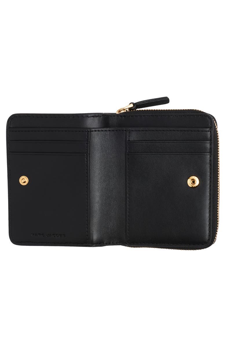 Marc Jacobs The Mini Leather Compact Wallet, Alternate, color, Black