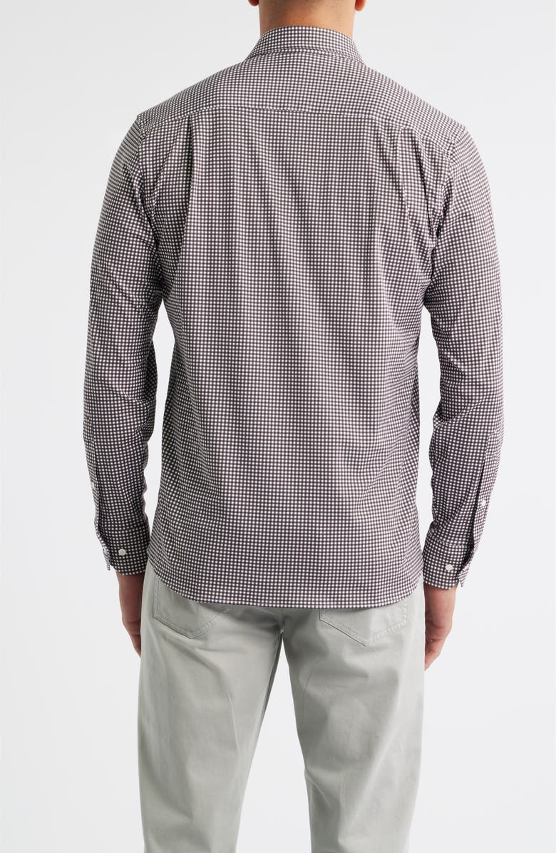 Peter Millar Crown Crafted Excursionist Flex Gingham Button-Up Shirt, Alternate, color, Antique Walnut