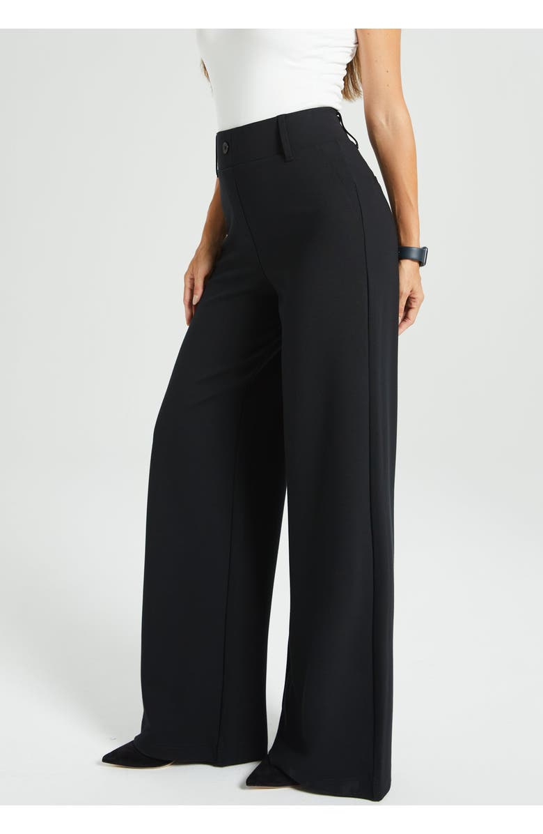 Betabrand Classic High-Waist DPYP Dress Pant Yoga Pants | Wide, Alternate, color, Black