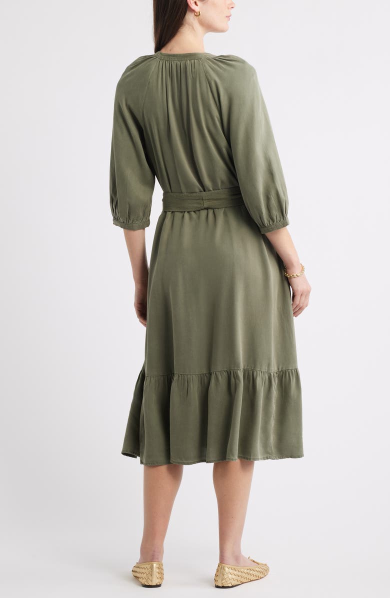 Belted Long Sleeve Midi Shirtdress