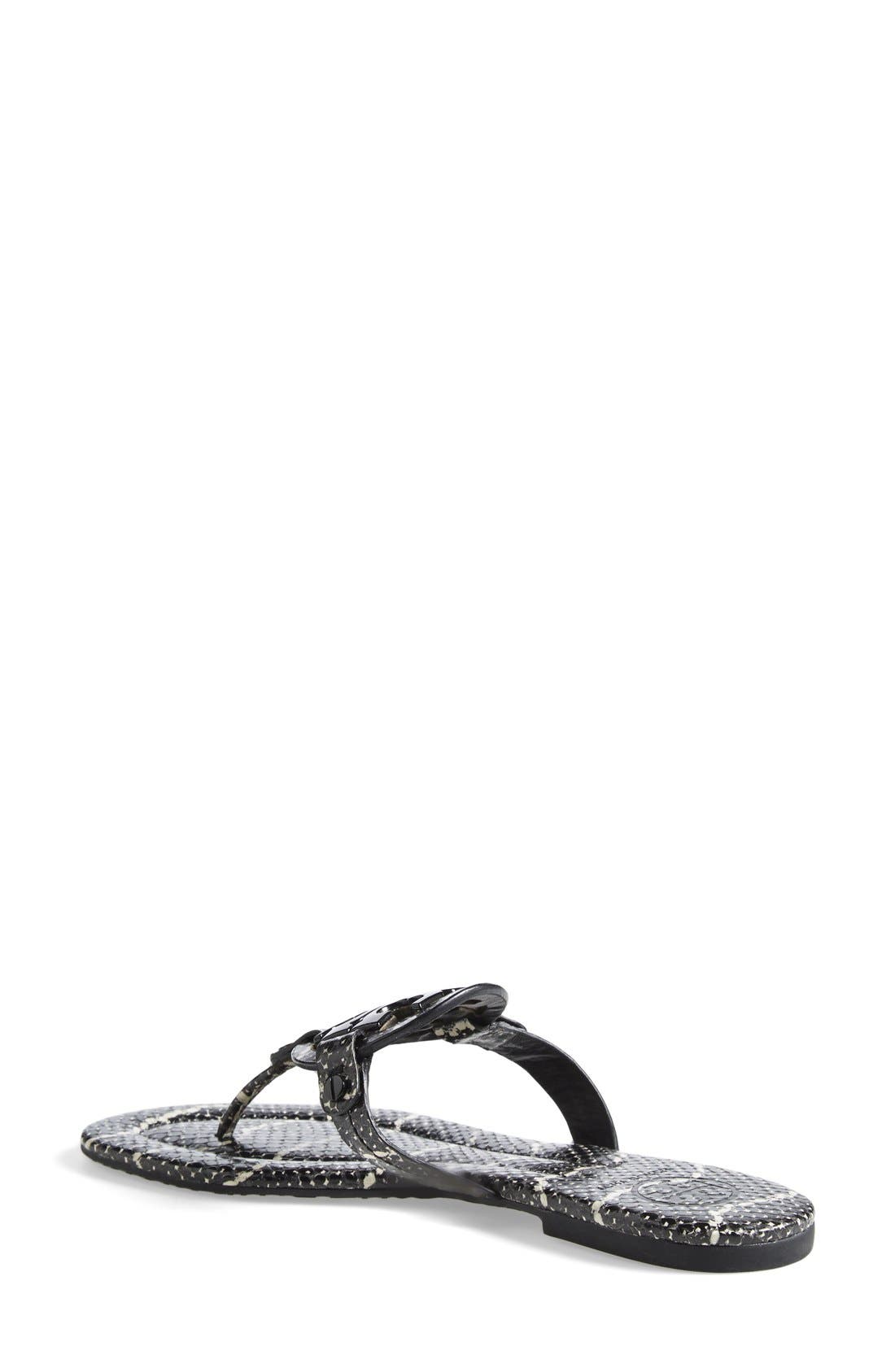 Tory Burch 'Miller 2' Snake Embossed Leather Sandal, Alternate, color, 