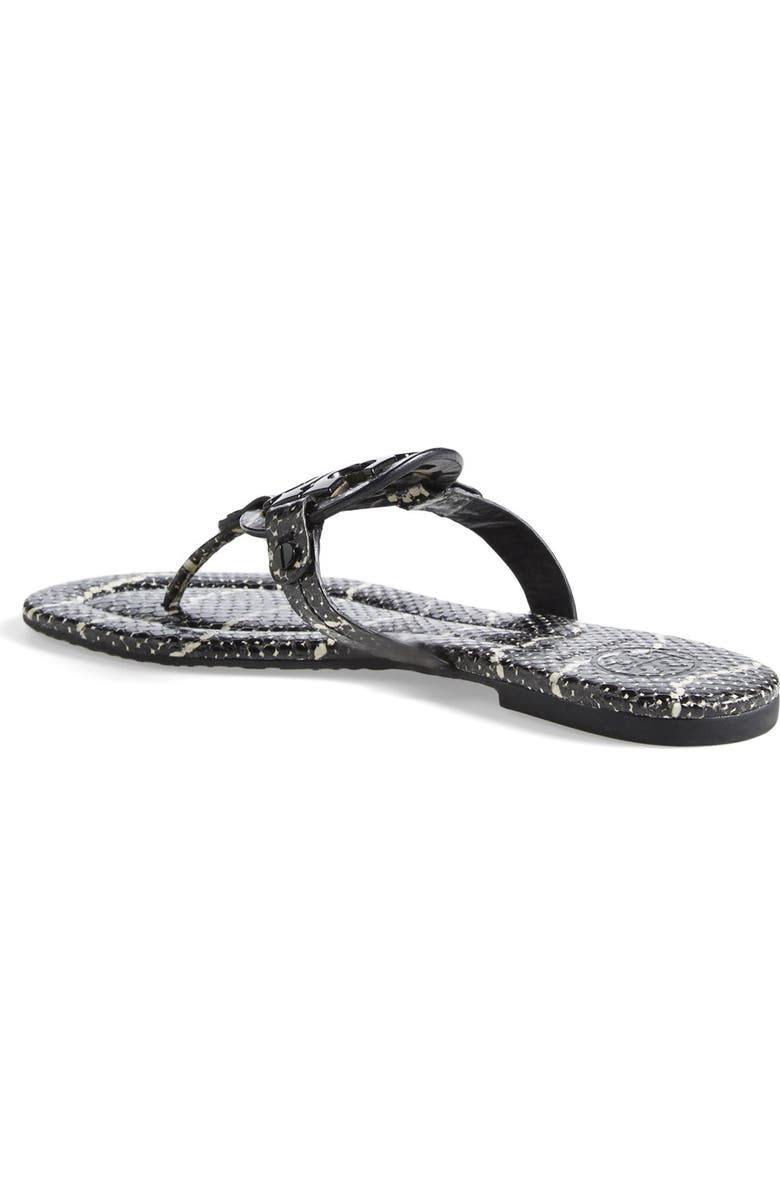 Tory Burch 'Miller 2' Snake Embossed Leather Sandal, Alternate, color,
