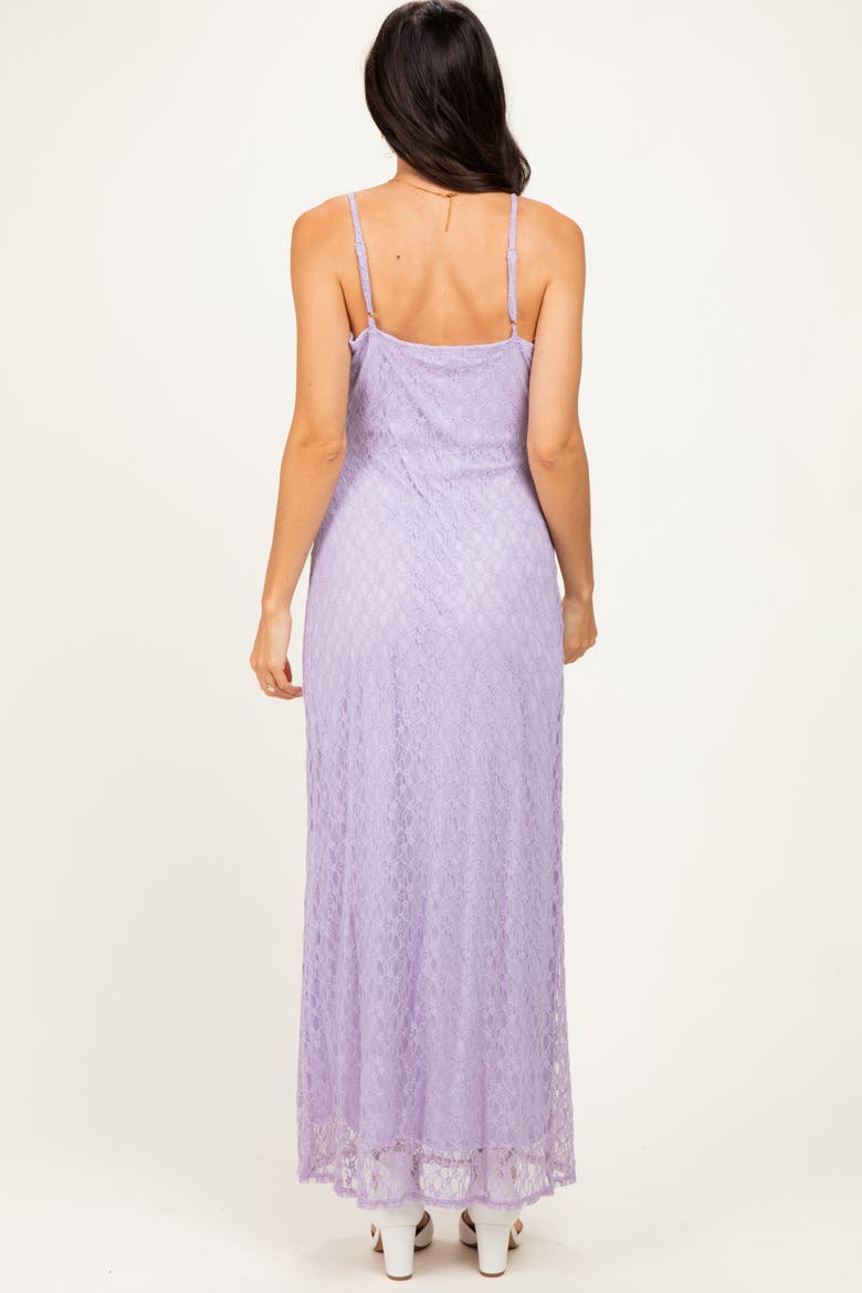Sleeveless Lace Square Neck Maxi Dress, Alternate, color, Lavender