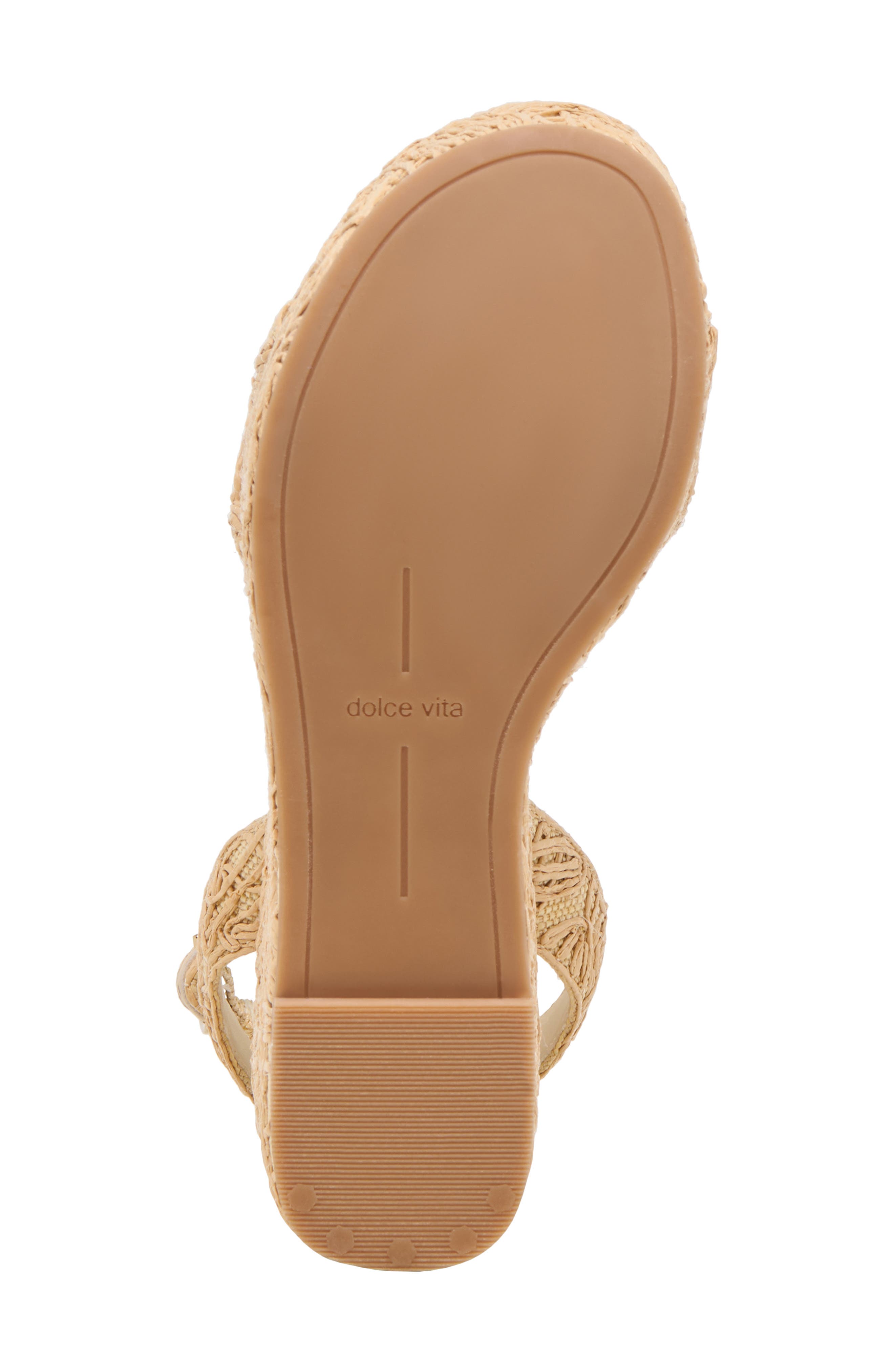 Dolce Vita Talisa Platform Wedge Ankle Strap Sandal, Alternate, color, Natural Macrame