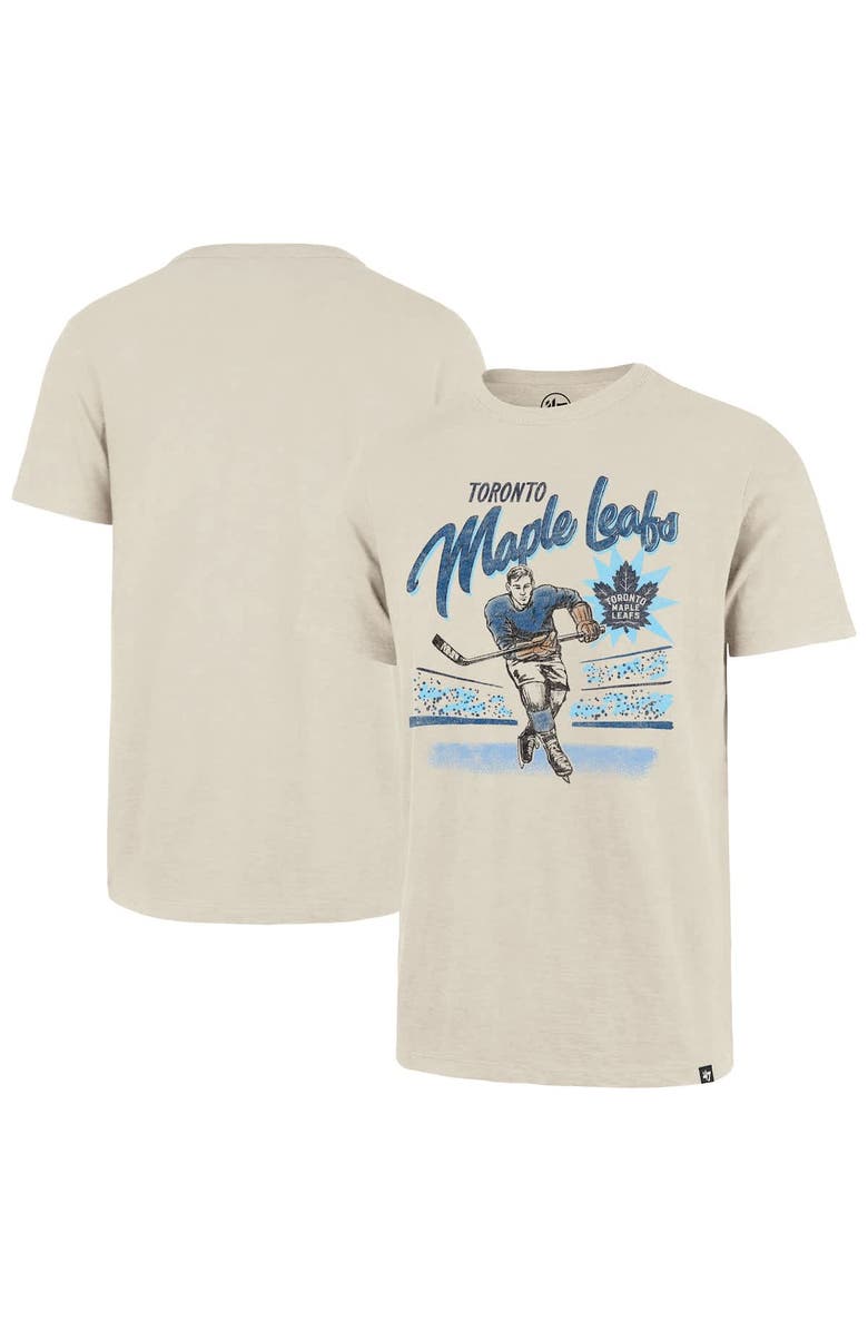 '47 Men's '47  Natural Toronto Maple Leafs Hockey Player Golden Age Scrum T-Shirt, Alternate, color, 