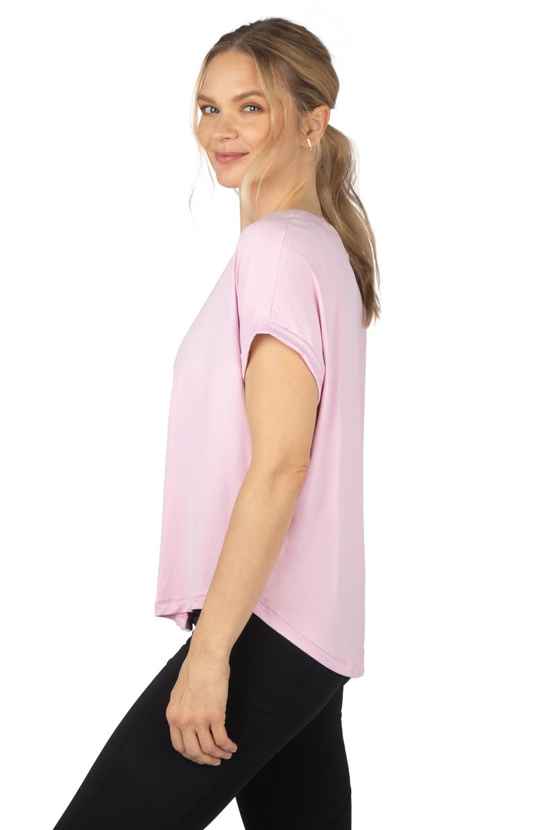 90 DEGREE BY REFLEX Beverly Supersoft 2-Pack Roll Cuff T-Shirt, Alternate, color, Pink Lavender/ White