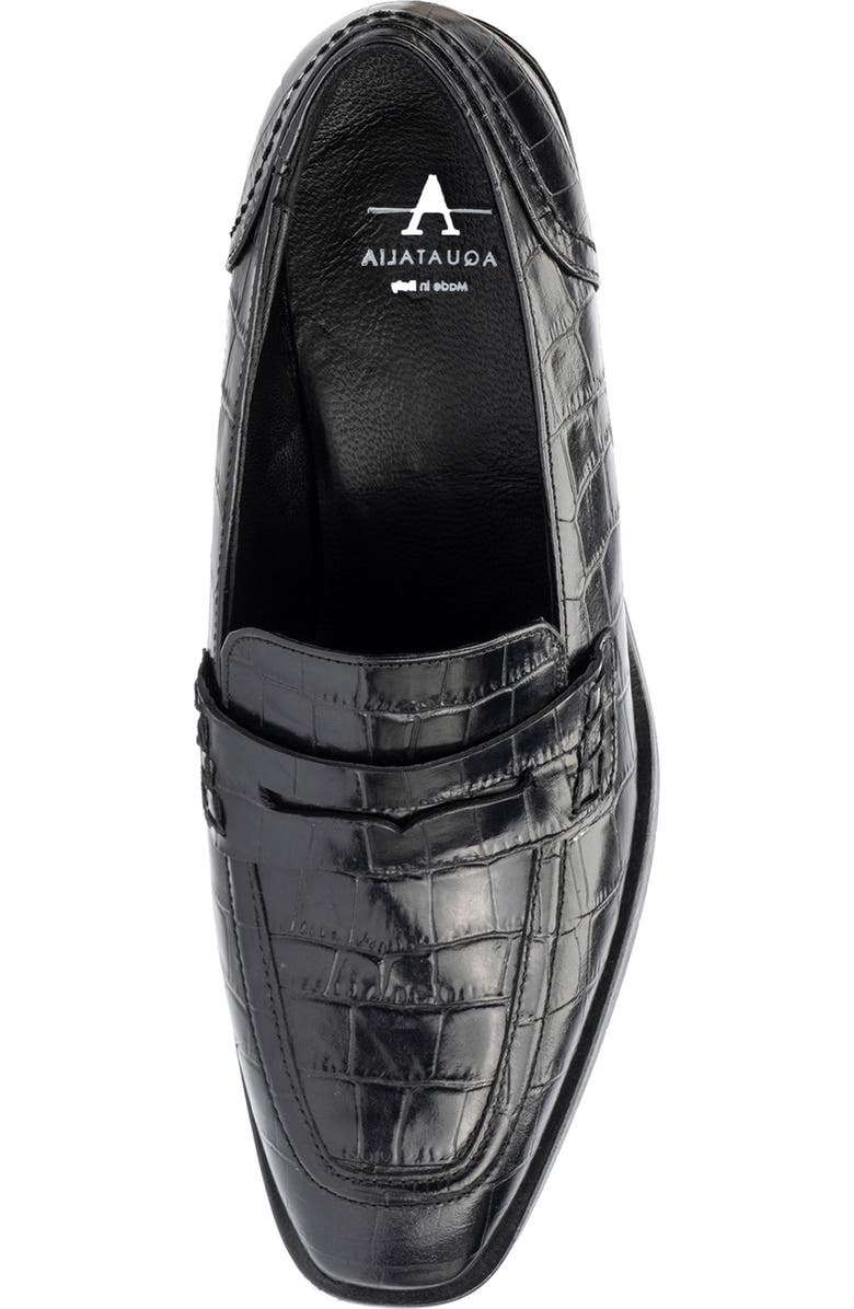 Aquatalia Riya Croc Embossed Penny Loafer, Alternate, color,