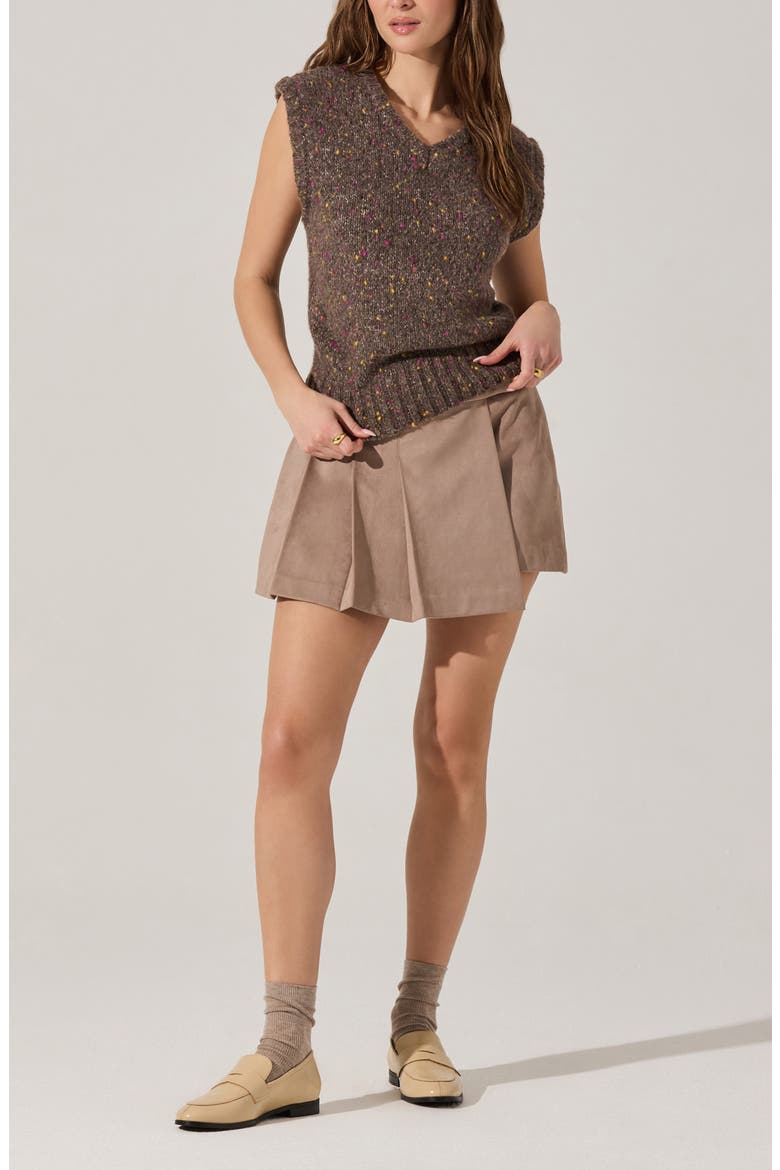 Theodora Faux Suede Miniskirt, Alternate, color, TAUPE