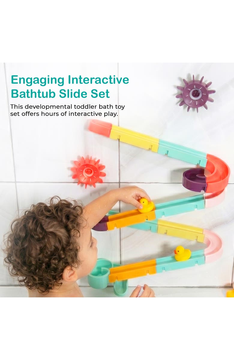 Sperric Interactive Bathtub Slide Educational Bath Toy Set, Alternate, color, Multicolor