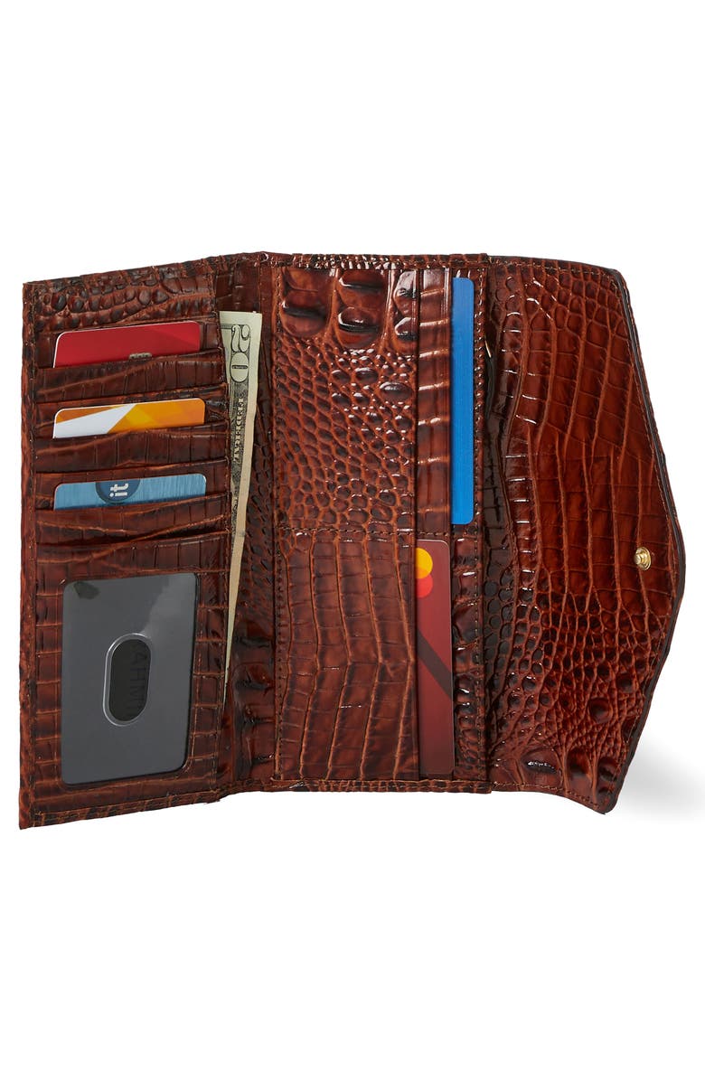 Brahmin Veronica Croc Embossed Leather Wallet, Alternate, color, 