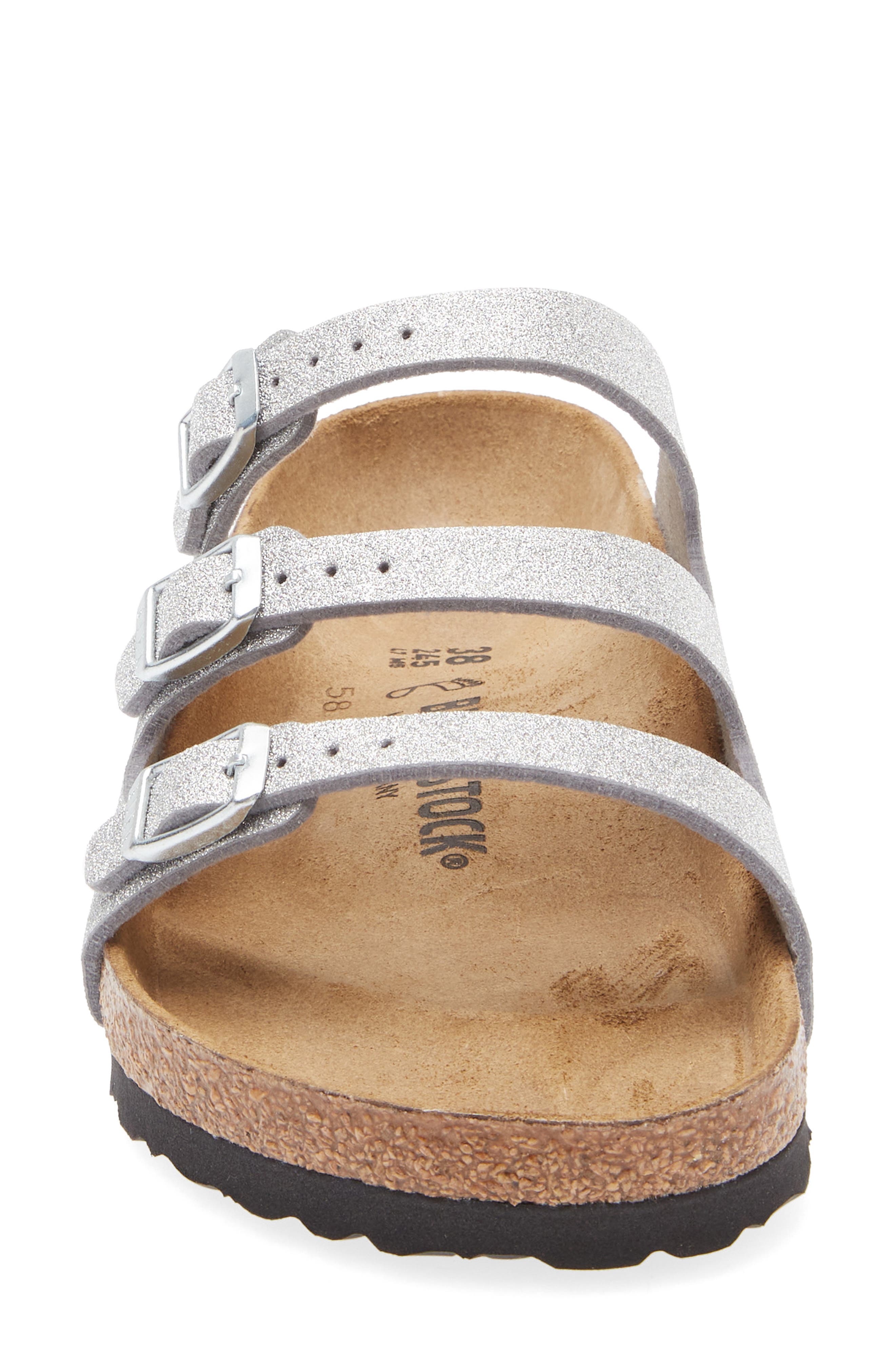 Birkenstock Florida Sandal, Alternate, color, Glitter Silver Tx
