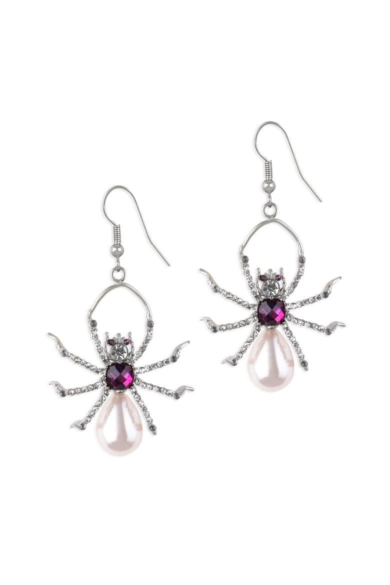 Pearl Spider Drop Earrings, Main, color, Pearl Spider