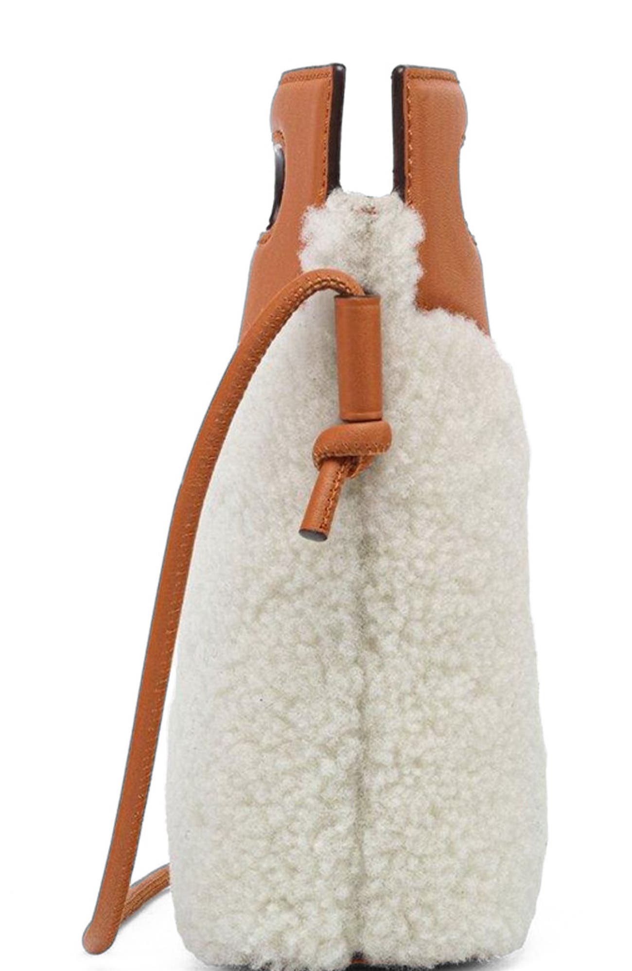 MCM Diamond Crossbody Pouch in Shearling and Calf Leather, Alternate, color, 