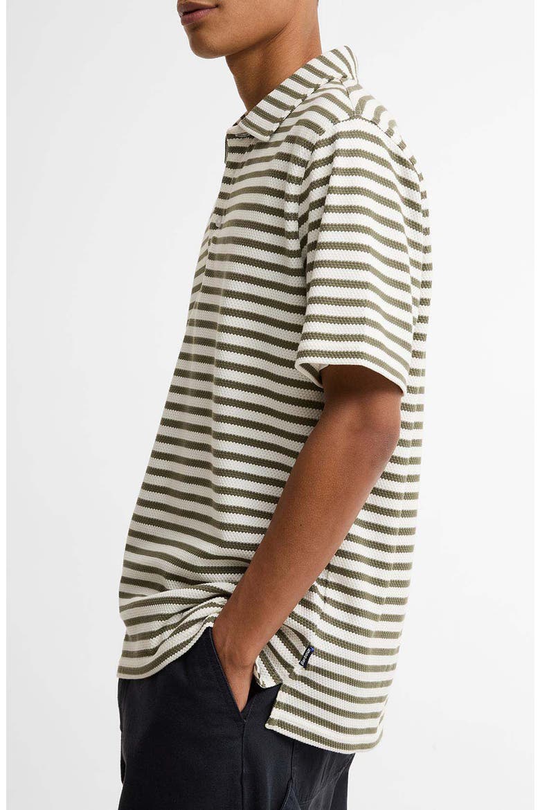 Farlam Textured Stripe Cotton Polo, Alternate, color, WHISPER WHITE