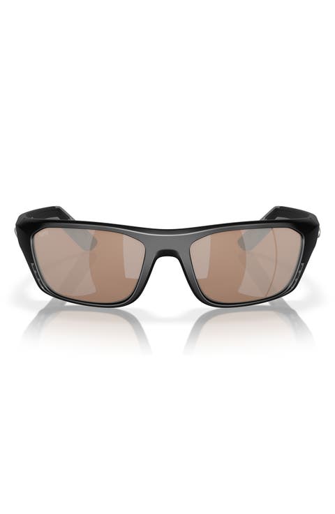 57mm Polarized Rectangular Sunglasses