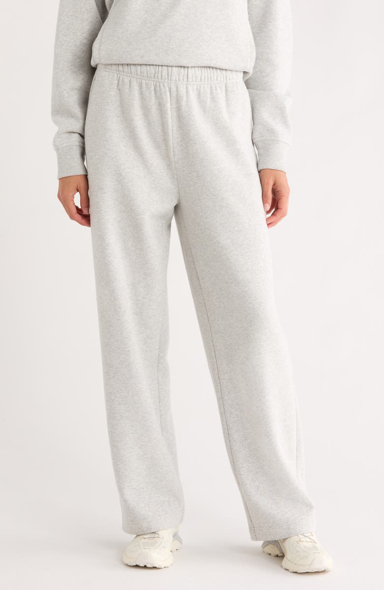 Zella Ultracozy Fleece Straight Leg Sweatpants, Main, color, Grey Light Heather