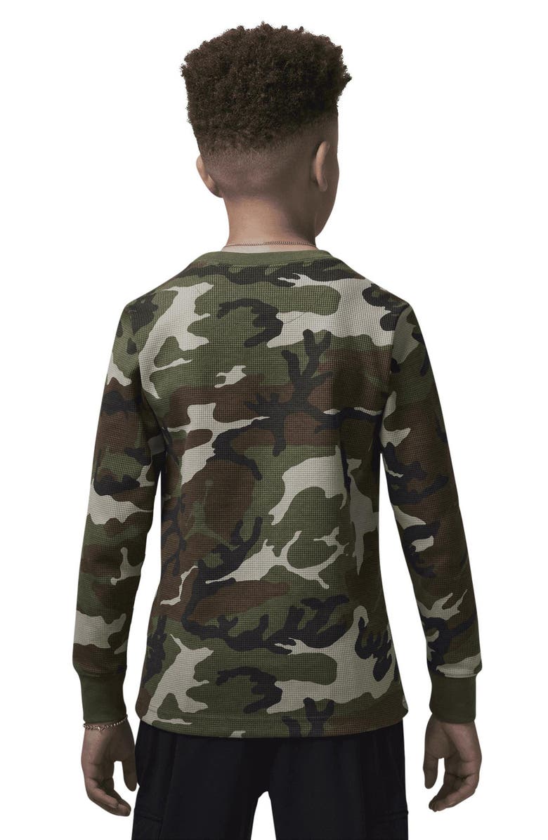 Jordan Kids' Brooklyn Essentials Camo Long Sleeve Waffle Knit T-Shirt, Alternate, color,