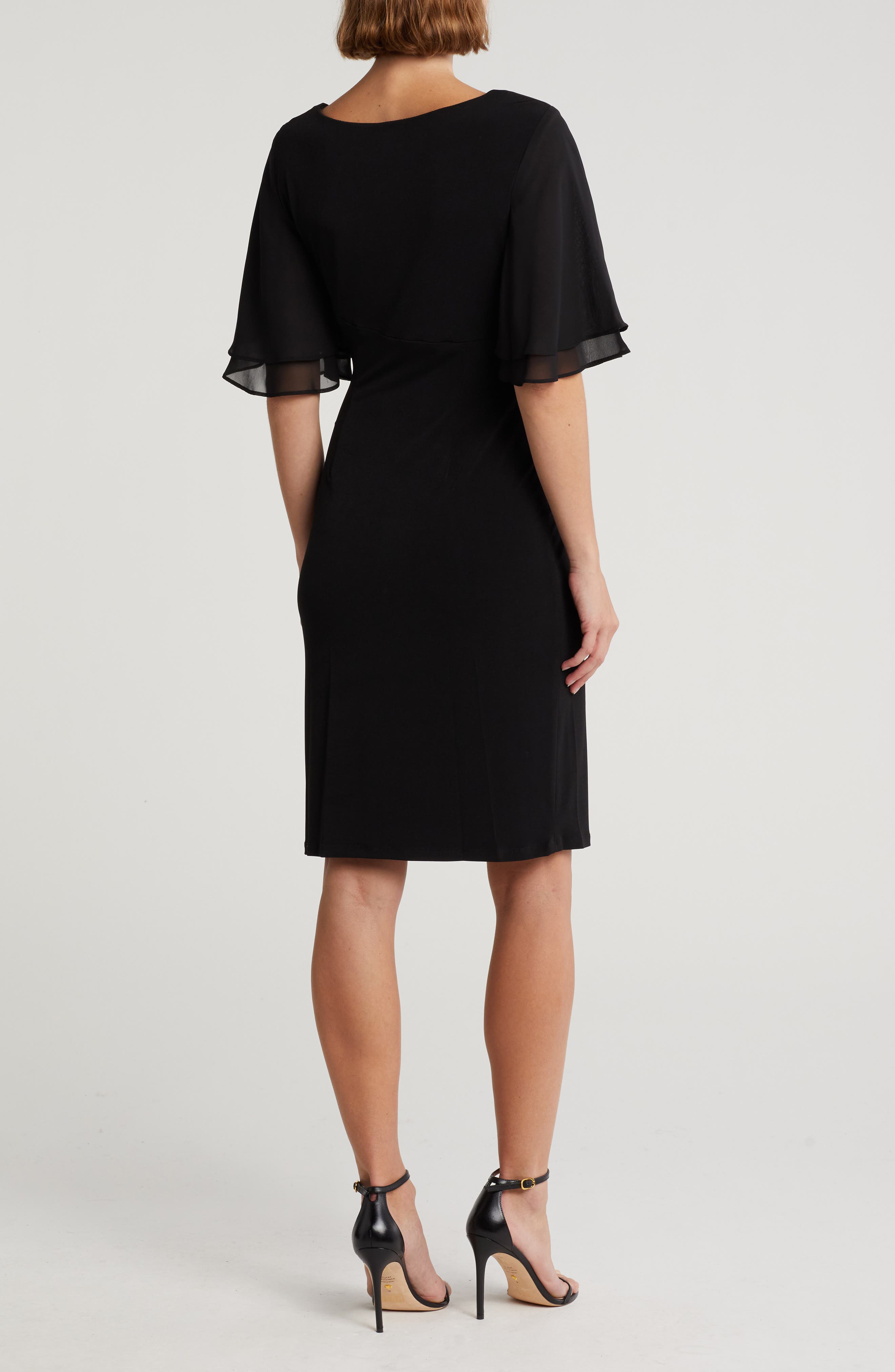 Ruffle Sleeve Sheath Dress - image 2