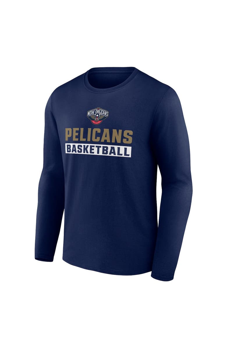 FANATICS Men's Fanatics Navy New Orleans Pelicans Lets Go Long Sleeve T-Shirt, Alternate, color, 