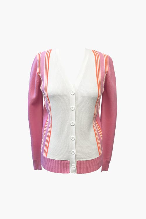 Shop Anna Sui Amalfi Knits Cardigan In Pink Multi